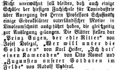 Artikel Znaimer Tagblatt 1914